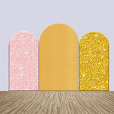 Aperturee - Yellow Pink Gold Glitter Party Arch Backdrop Kit